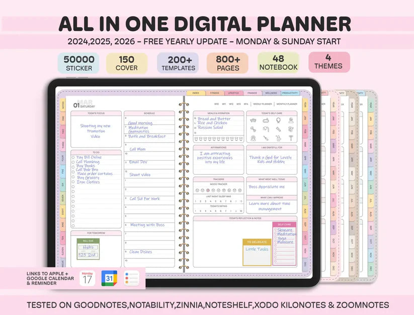 All-in-One Digital Planner 2025,2026