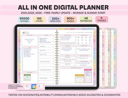 All-in-One Digital Planner 2025,2026